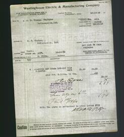 Letterhead - Westinghouse Electric & Manufacturing Company.