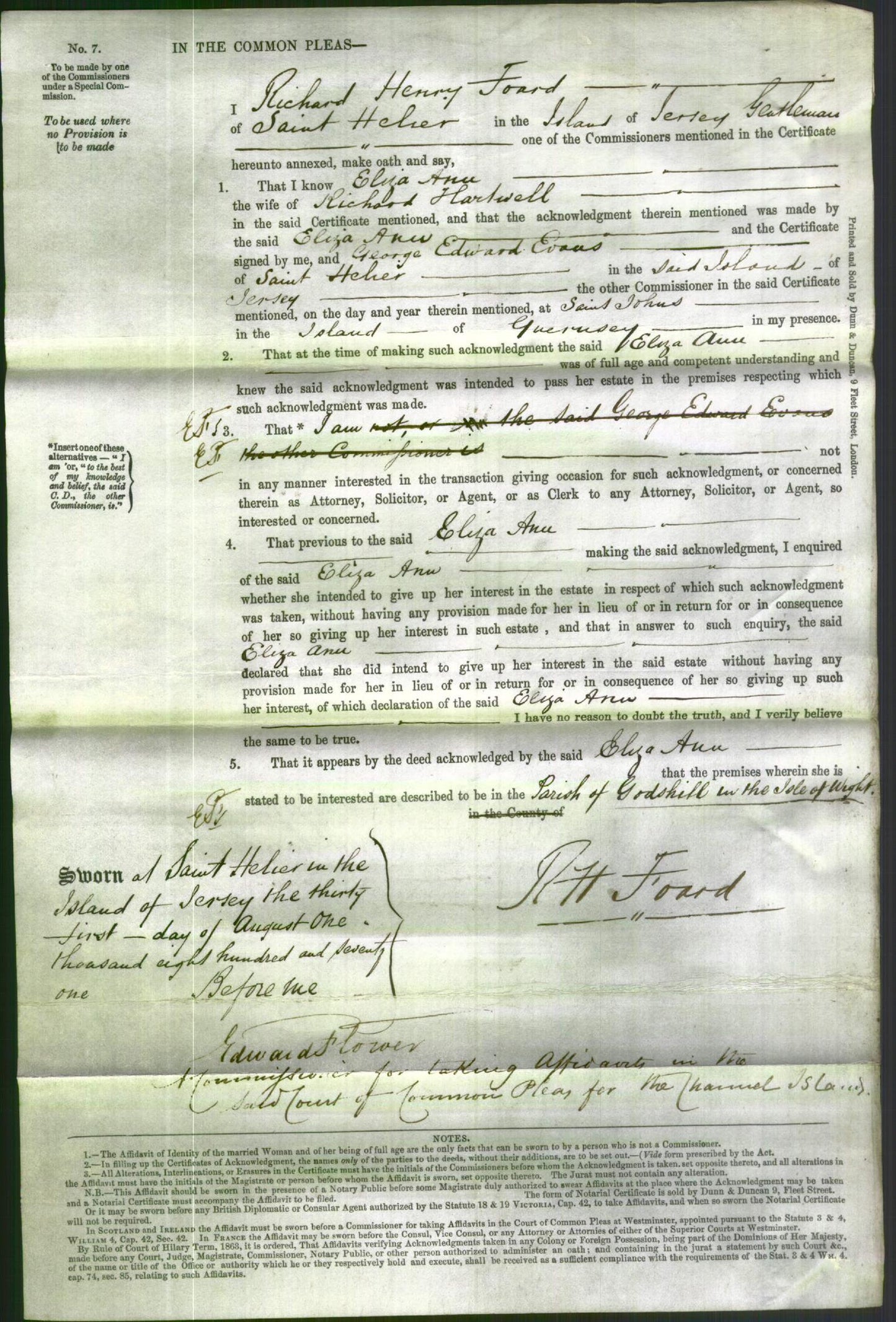 Court of Common Pleas - Eliza Ann Hartwell