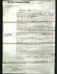 Court of Common Pleas - Elizabeth Hannah Critchlow-Original Ancestry