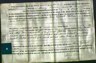 Deed by Married Women - Mary Elizabeth Phillips Wilmott-Original Ancestry