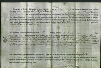 Deed by Married Women - Elizabeth Hutchinson-Original Ancestry