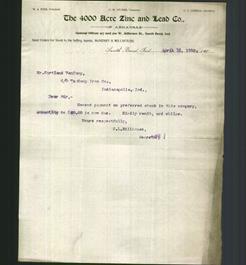 Letterhead - The 4000 Acre Zinc and Lead Co.
