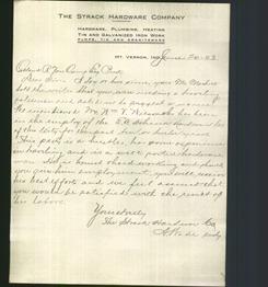 Letterhead - The Strack Hardware Company