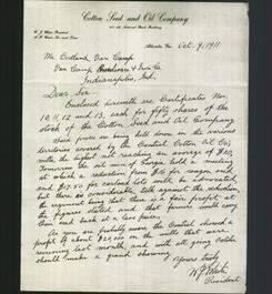 Letterhead - Cotton Seed and Oil Company