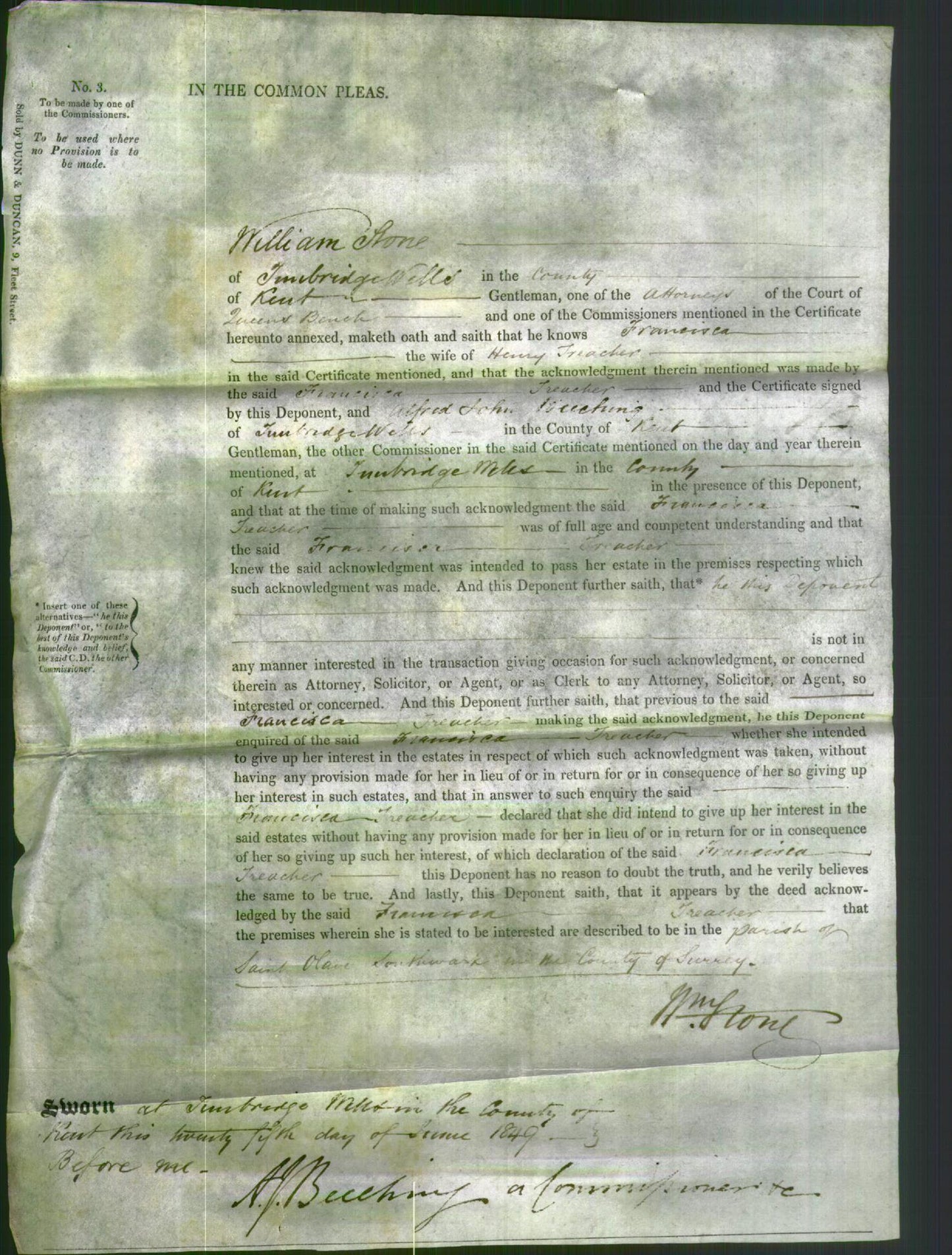 Court of Common Pleas - Francisca Treacher