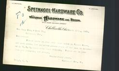 Letterhead - Spetnagel Hardware Co.