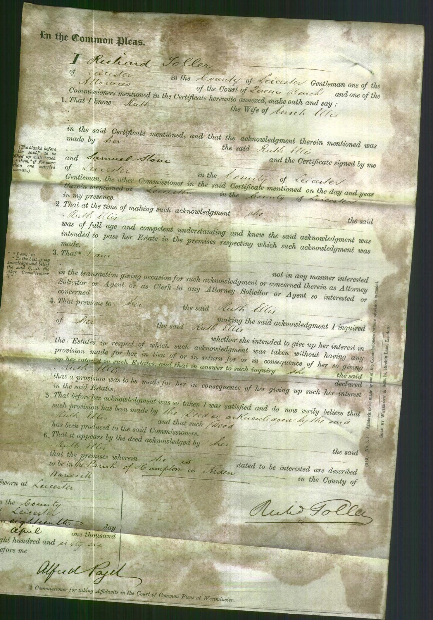 Court of Common Pleas - Ruth Ellis