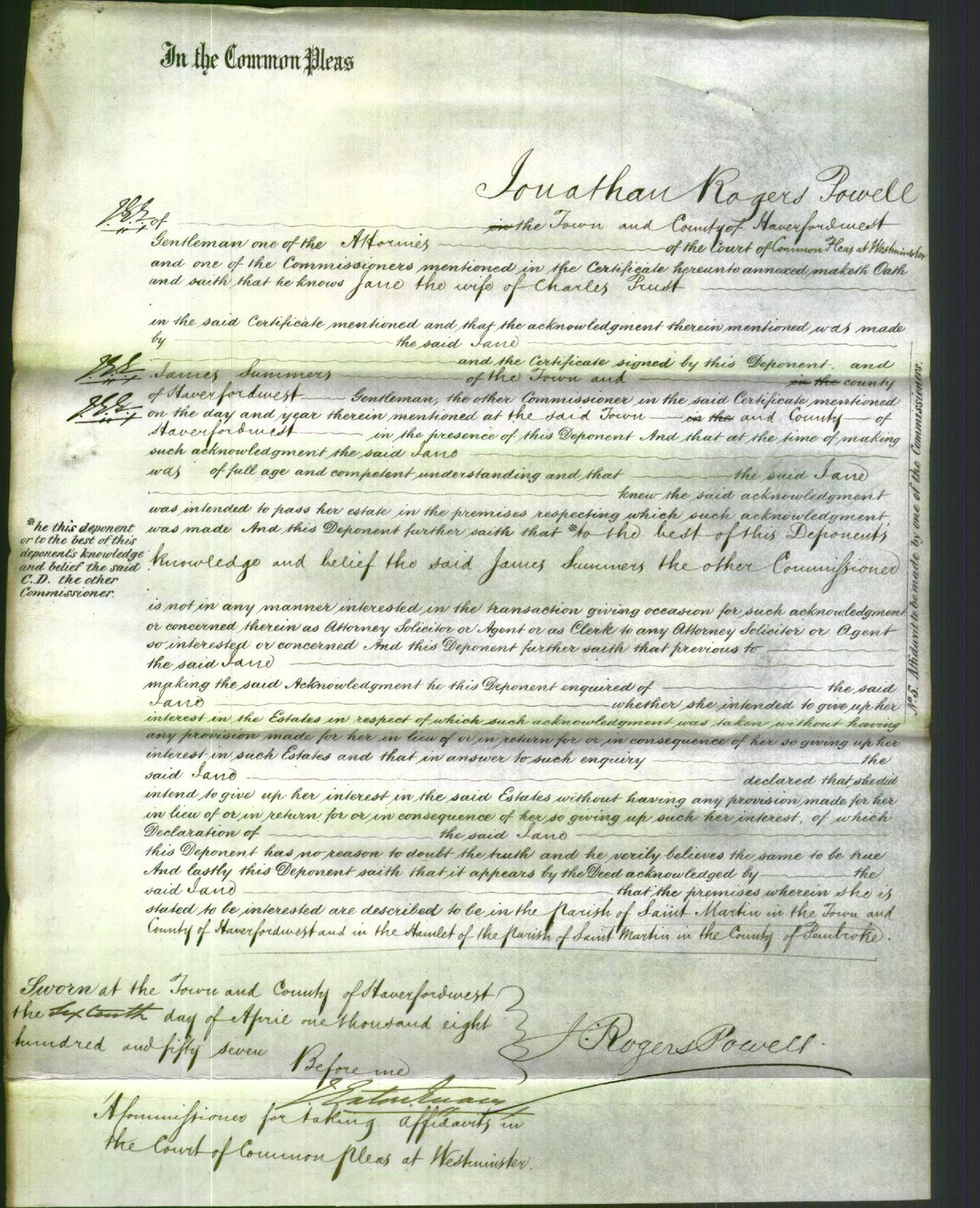 Court of Common Pleas - Jane Prust