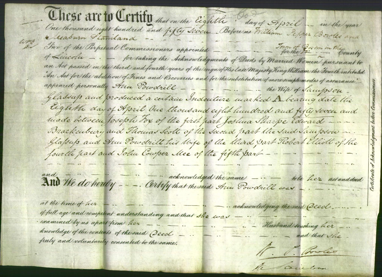 Deed by Married Women - Ann Powdrill Glassup
