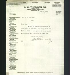 Letterhead - A.W. Thomson Co.
