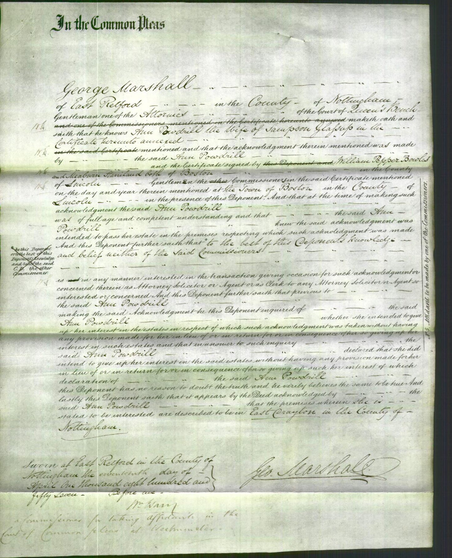 Court of Common Pleas - Ann Powdrill Glassup