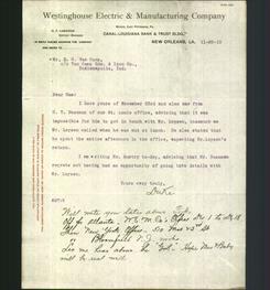 Letterhead - Westinghouse Electric & Manufacturing Company.