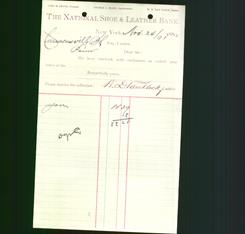 Bank Letterhead - National Shoe & Leather Bank