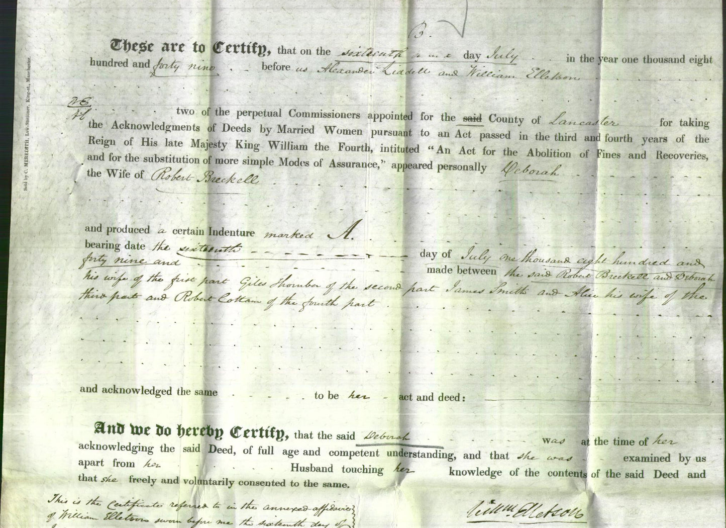 Deed by Married Women - Deborah Breckell