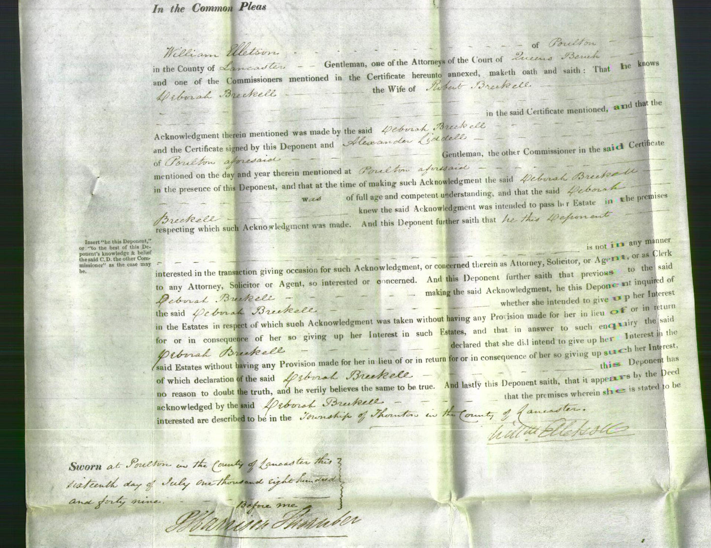 Court of Common Pleas - Deborah Breckell