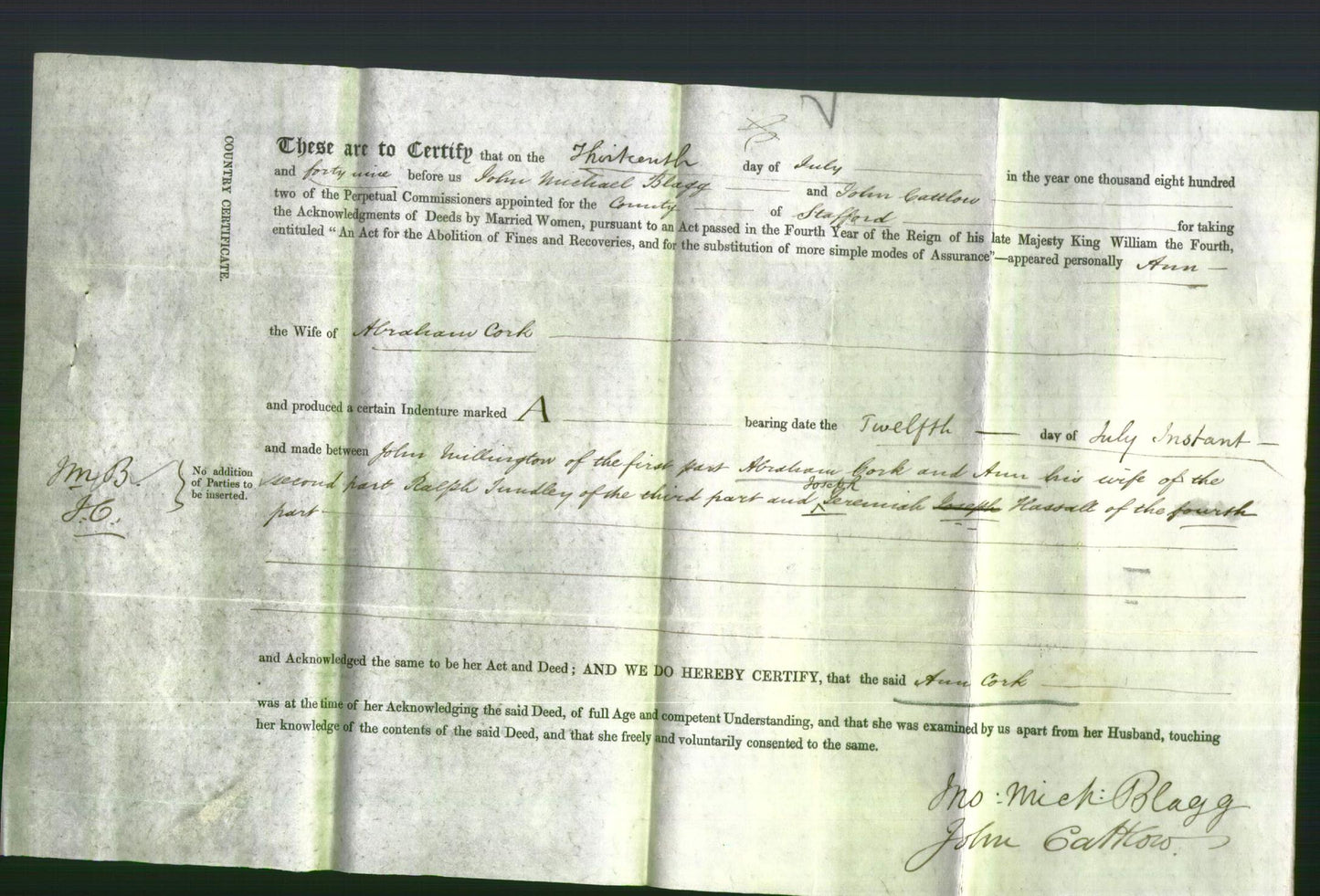 Deed by Married Women - Ann Cork