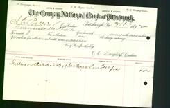 Bank Letterhead - German National Bank of Pittsburgh