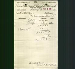 Bank Letterhead - Second National Bank of Pittsburgh