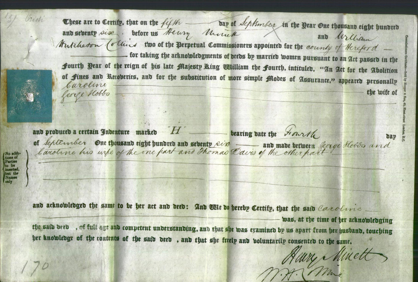 Deed by Married Women - Caroline Hobbs