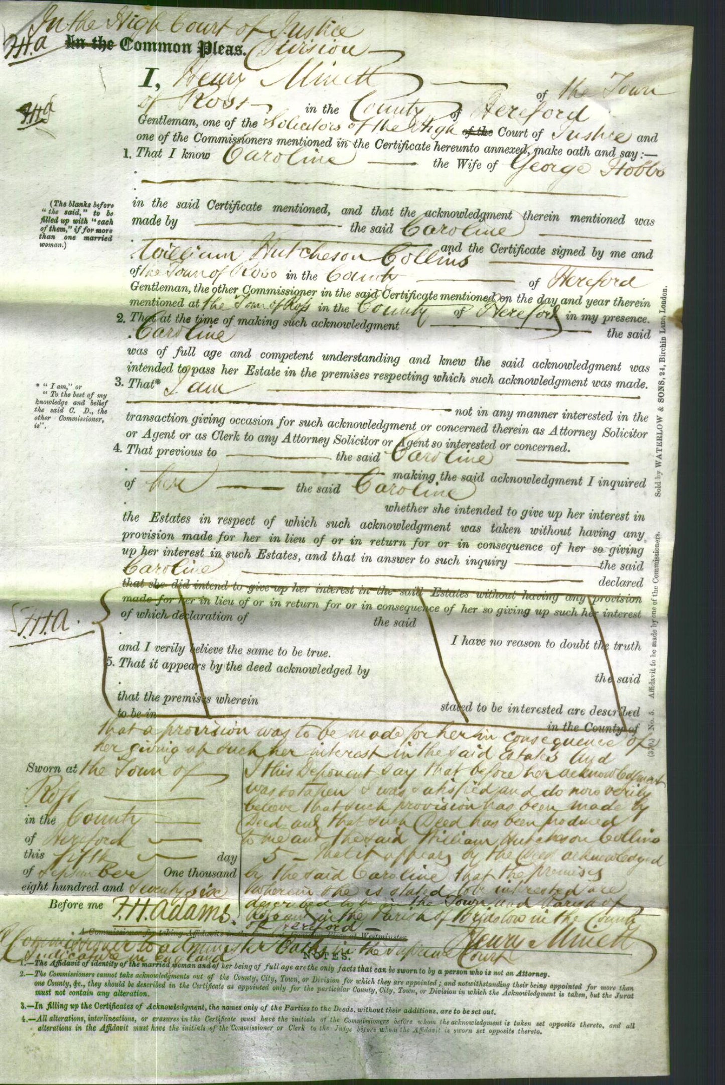 Court of Common Pleas - Caroline Hobbs