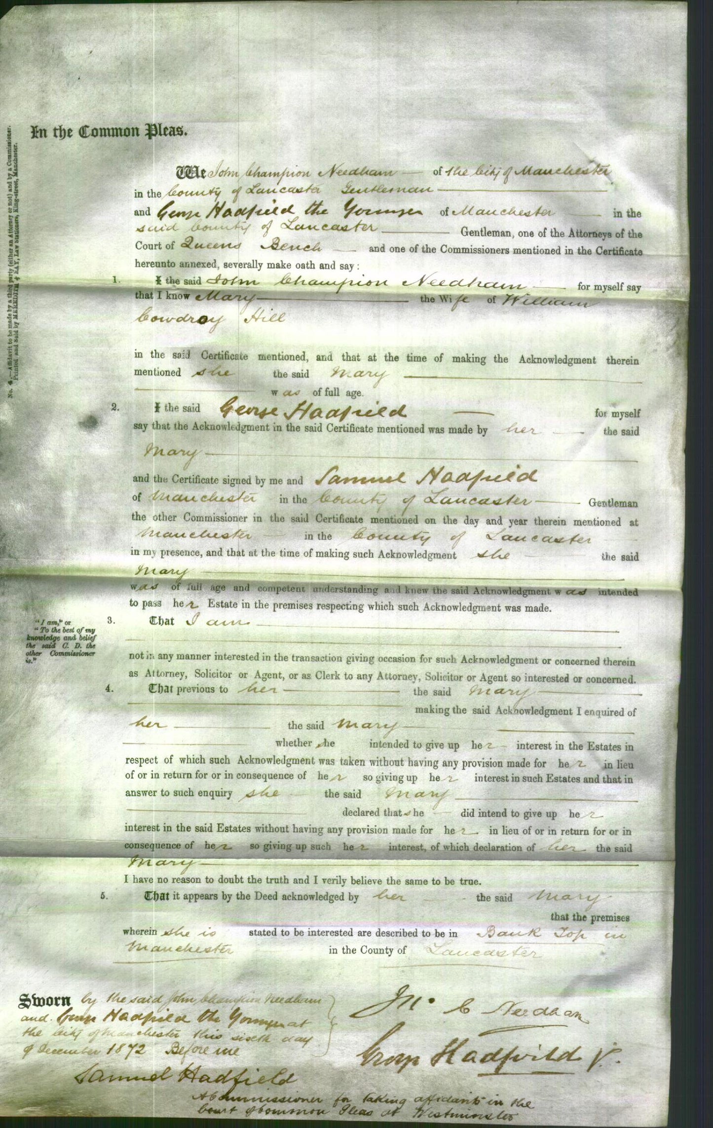 Court of Common Pleas - Mary Hill