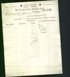 Bank Letterhead - Fourth Street National Bank