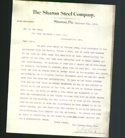 Letterhead - The Sharon Steel Company