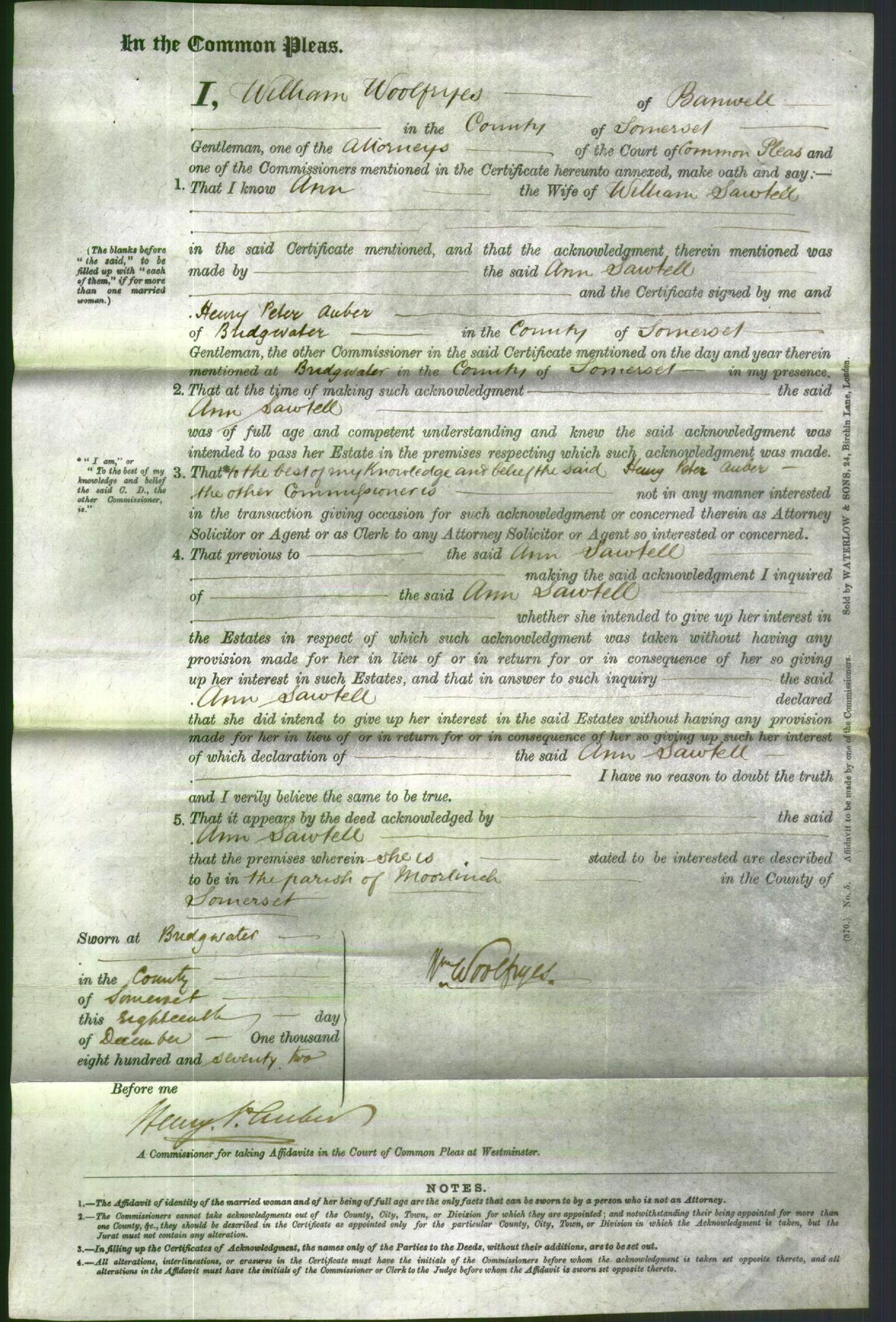 Court of Common Pleas - Ann Sawtell