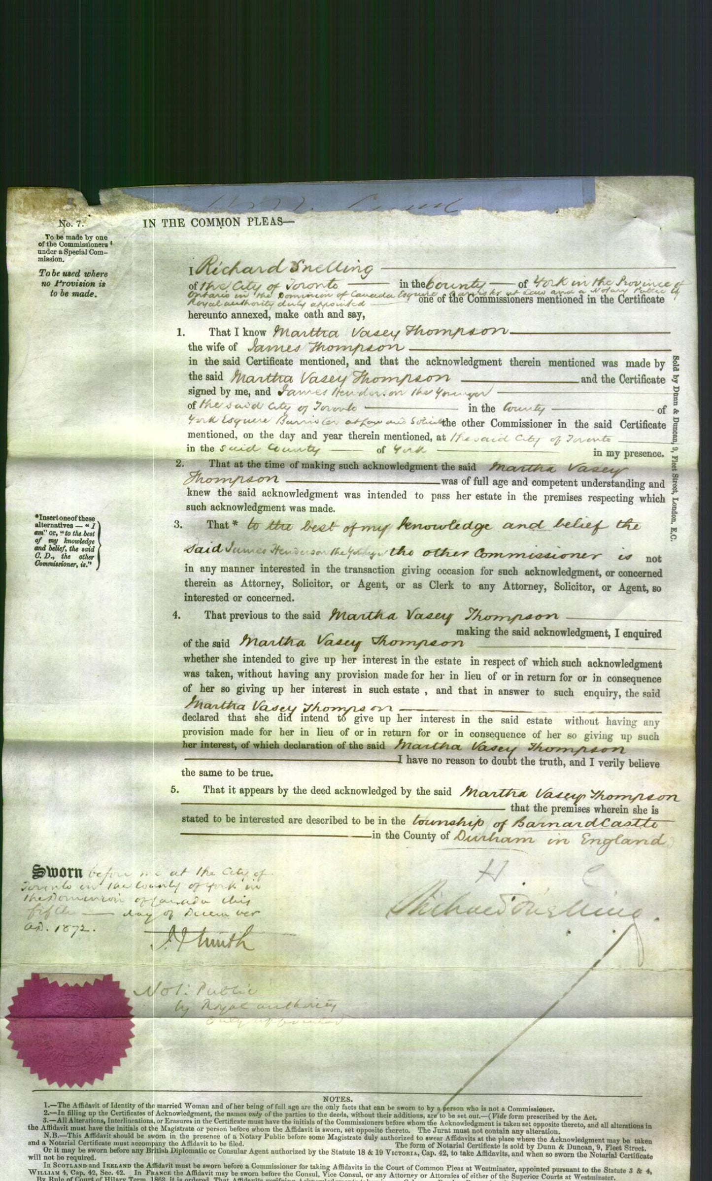 Court of Common Pleas - Martha Vasey Thompson