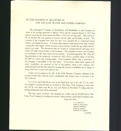 Letterhead - The San Juan Water & Power Company