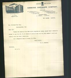 Letterhead - Simmons Hardware Company