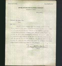 Letterhead - United States Development Company