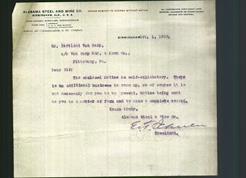 Letterhead - Alabama Steel And Wire Co.