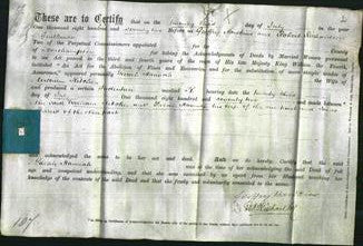 Deed by Married Women - Sarah Hannah Kitchen-Original Ancestry