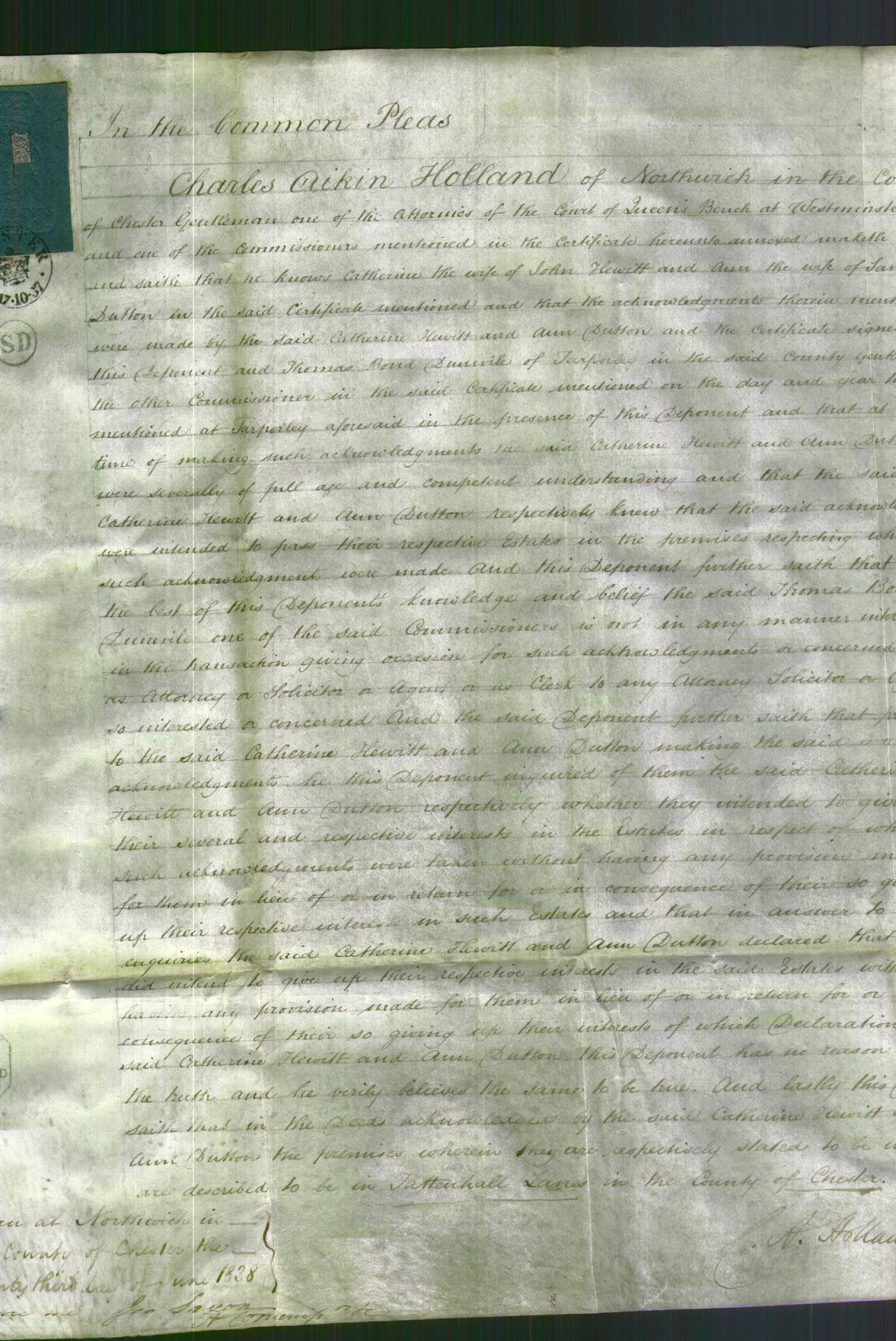 Court of Common Pleas - Catherine Hewitt and Anne Dutton