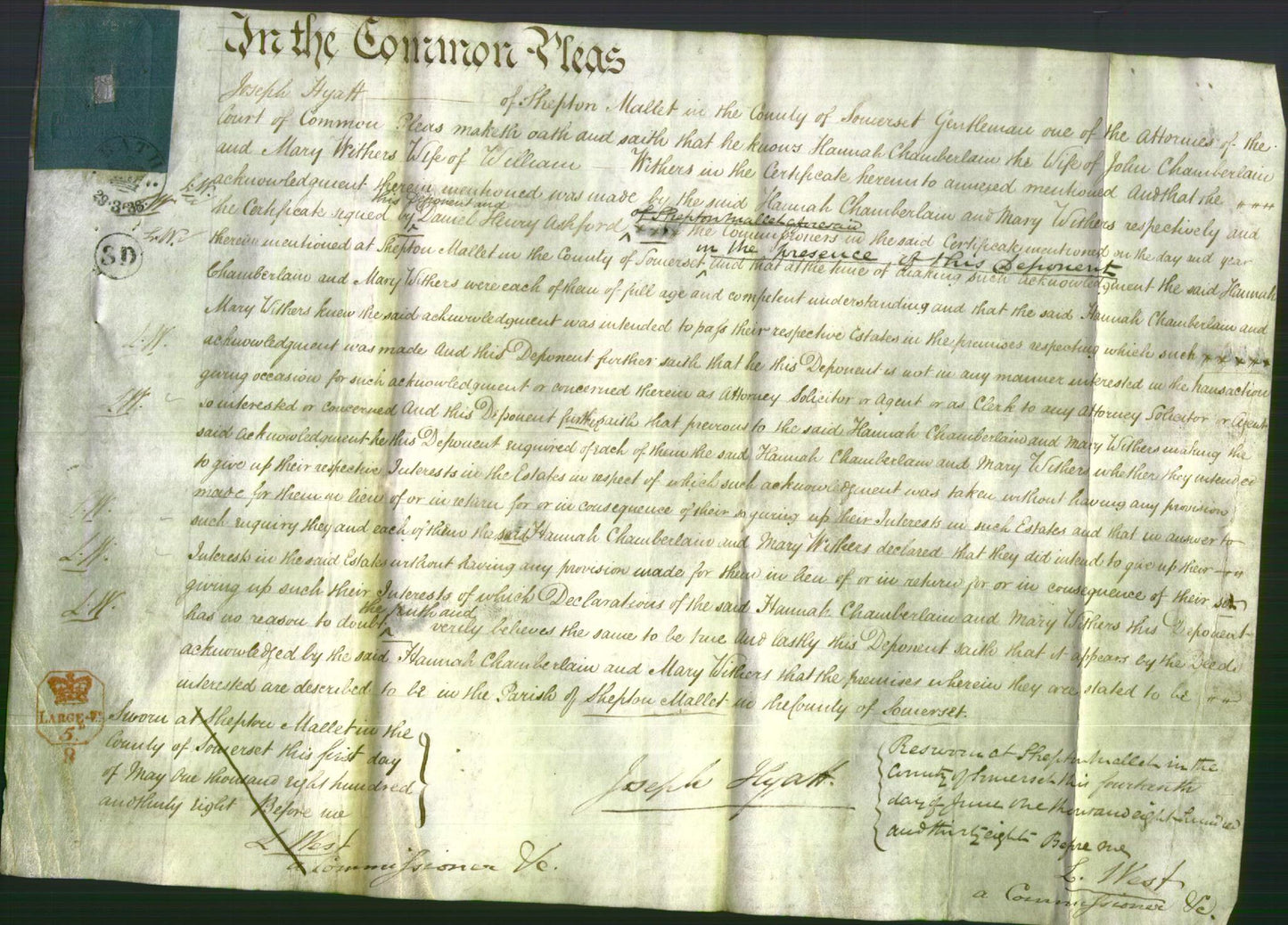 Court of Common Pleas - Hannah Chamberlain and Mary Withers