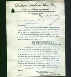 Letterhead - Kokomo Steel and Wire Co.