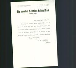 Letterhead - The Importers & Traders National Bank
