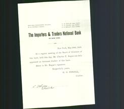Letterhead - The Importers & Traders National Bank