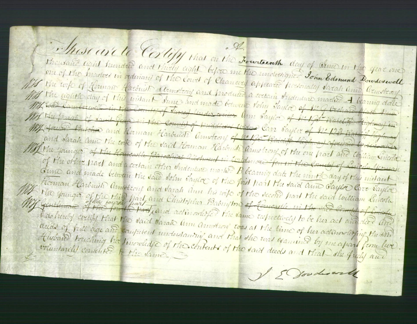 Deed by Married Women - Sarah Ann Armstrong