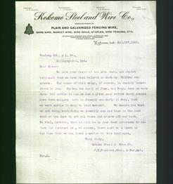 Letterhead - Kokomo Steel and Wire Co.