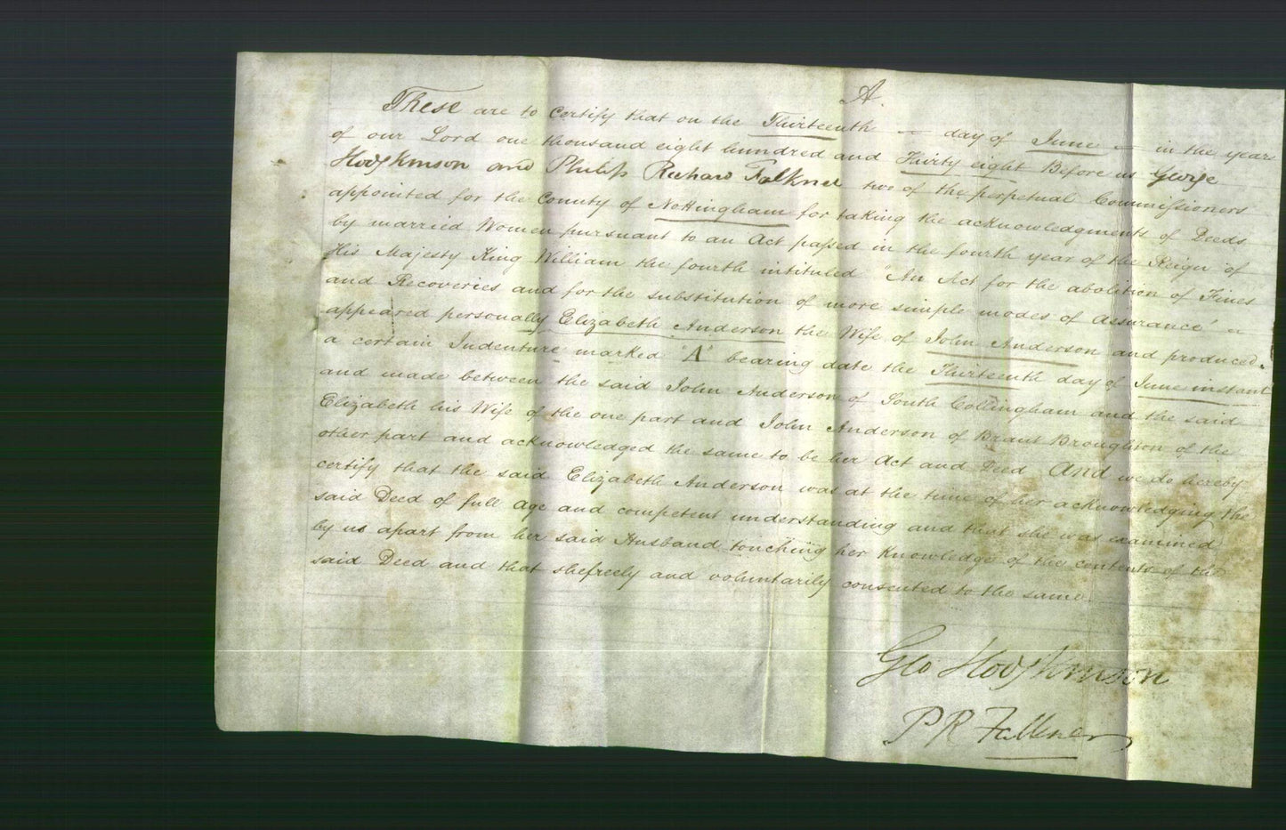 Deed by Married Women - Elizabeth Anderson