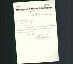 Letterhead - The Importers' & Traders' National Bank