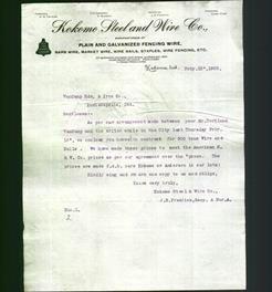 Letterhead - Kokomo Steel and Wire Co.