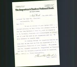 Letterhead - The Importers' & Traders' National Bank