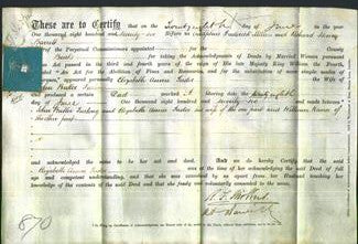 Deed by Married Women - Elizabeth Annie Tudor Furlong-Original Ancestry