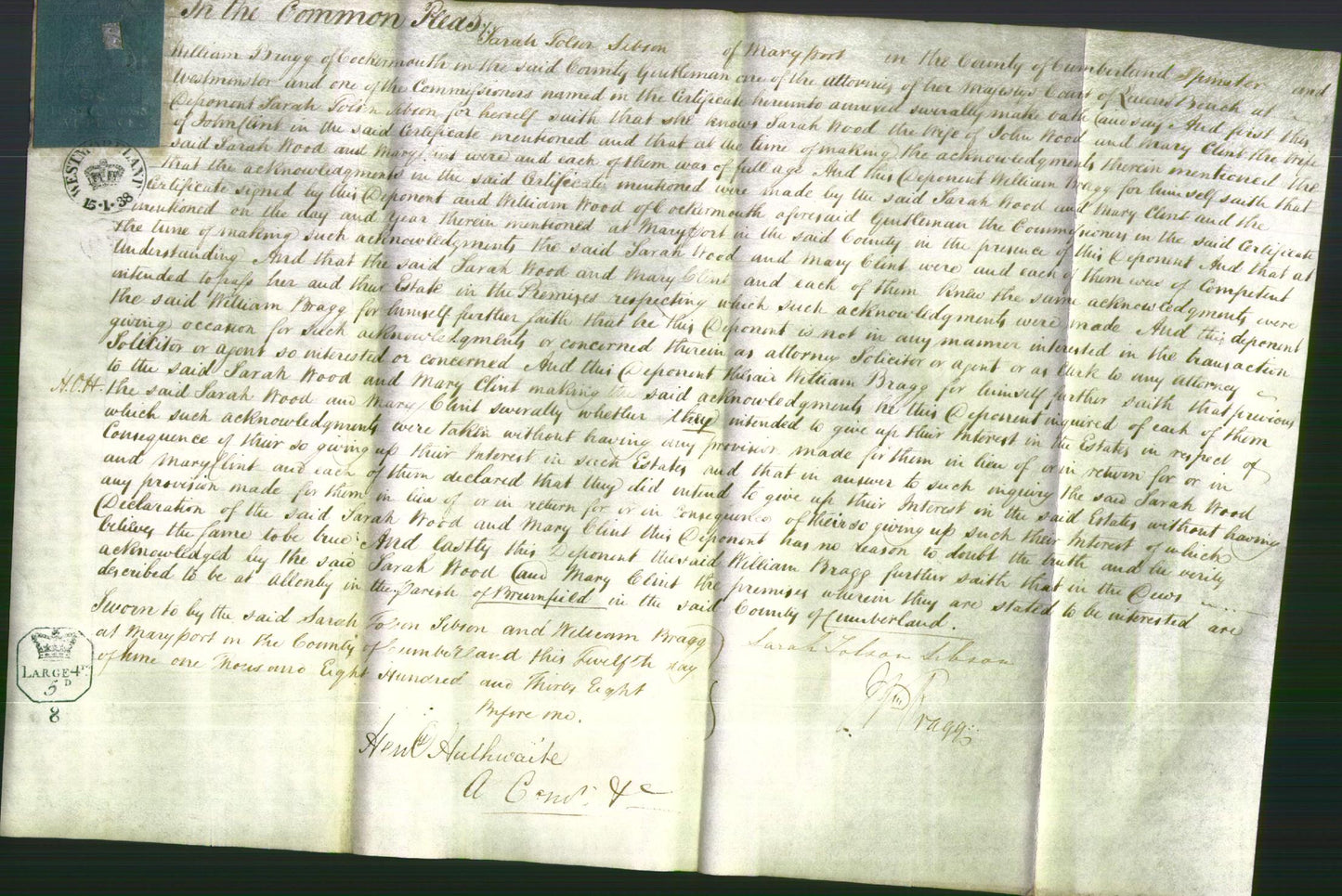 Court of Common Pleas - Sarah Wood and Mary Clint