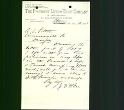 Business Letterhead - Provident Life and Trust Company