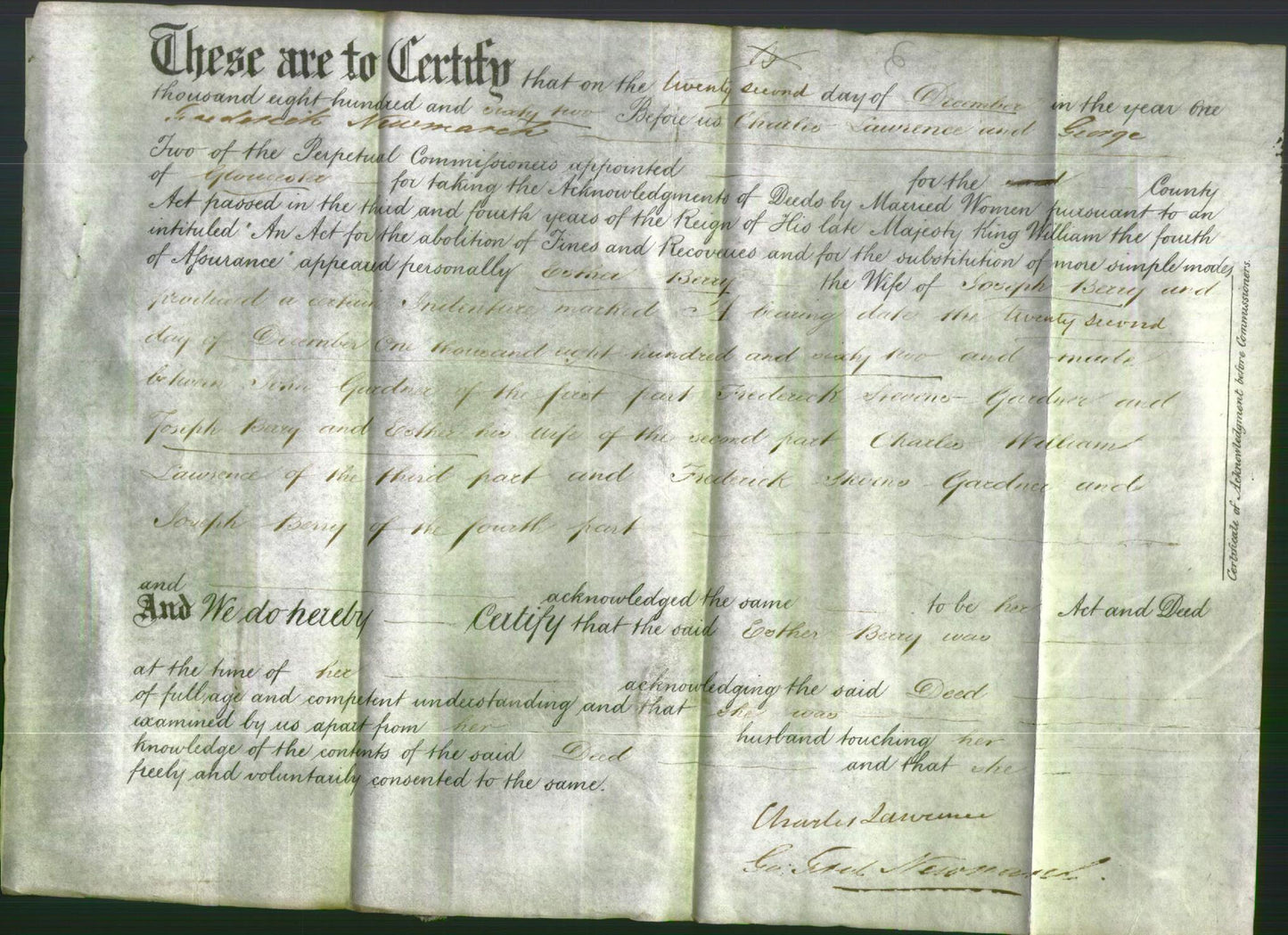 Deed by Married Women - Esther Berry