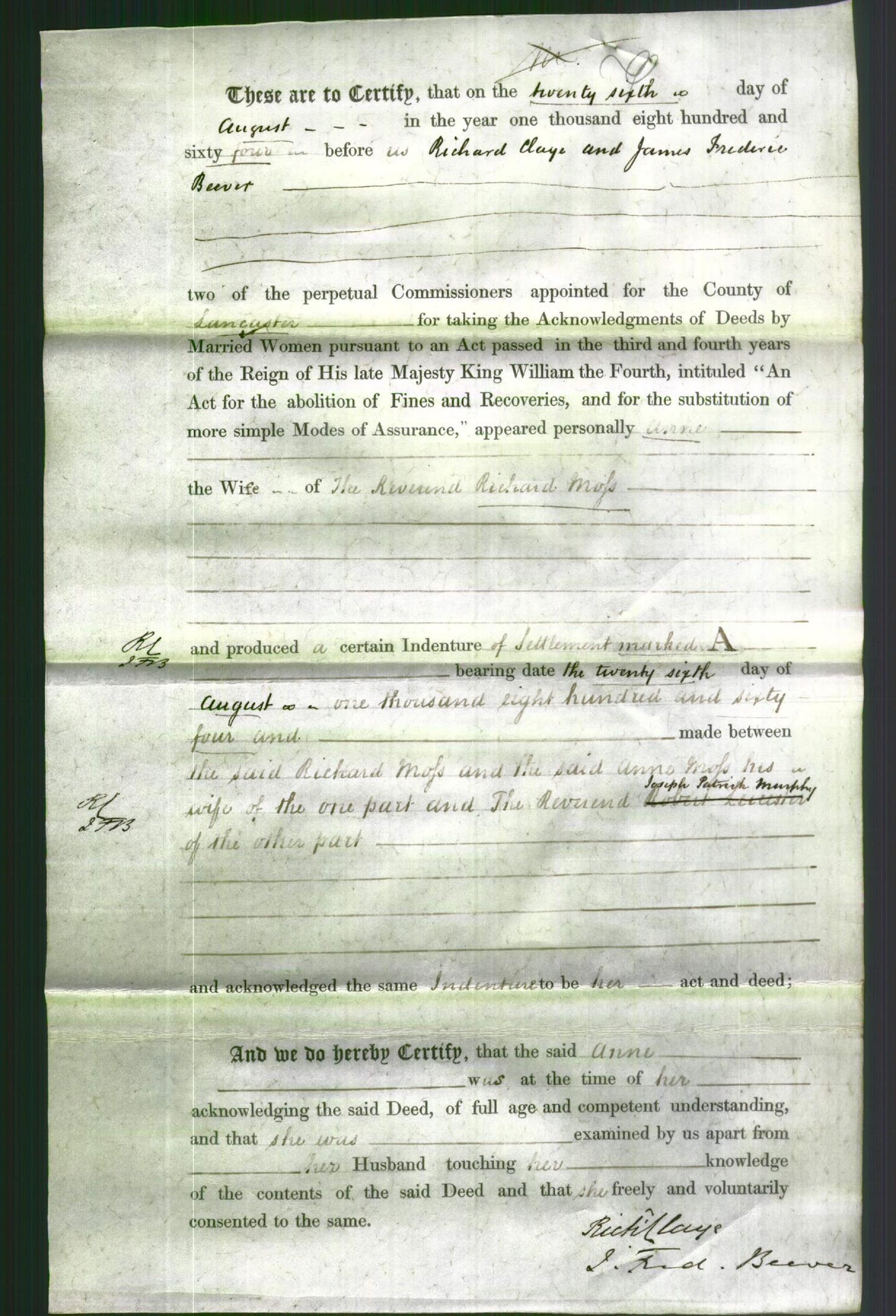 Deed by Married Women - Anne Moss